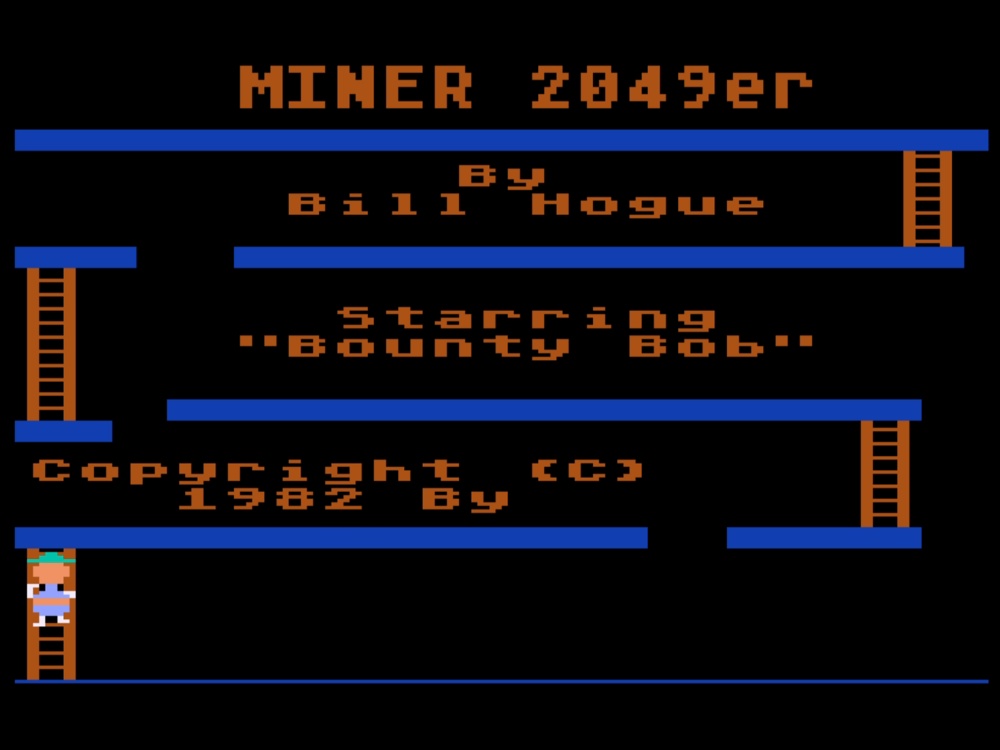Title Screen of Miner 2049er for Atari 8 Bit